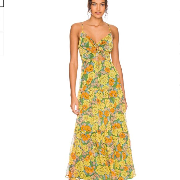 ASTR Brandy Floral Cinched Cutout Summer Maxi Dress Size XL $148 - Picture 1 of 10